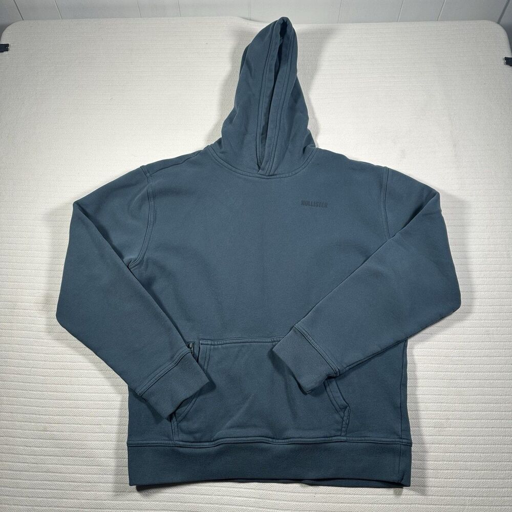 Hollister Men’s Medium Relaxed Fit Hoodie Blue Pullover Sweatshirt Casual